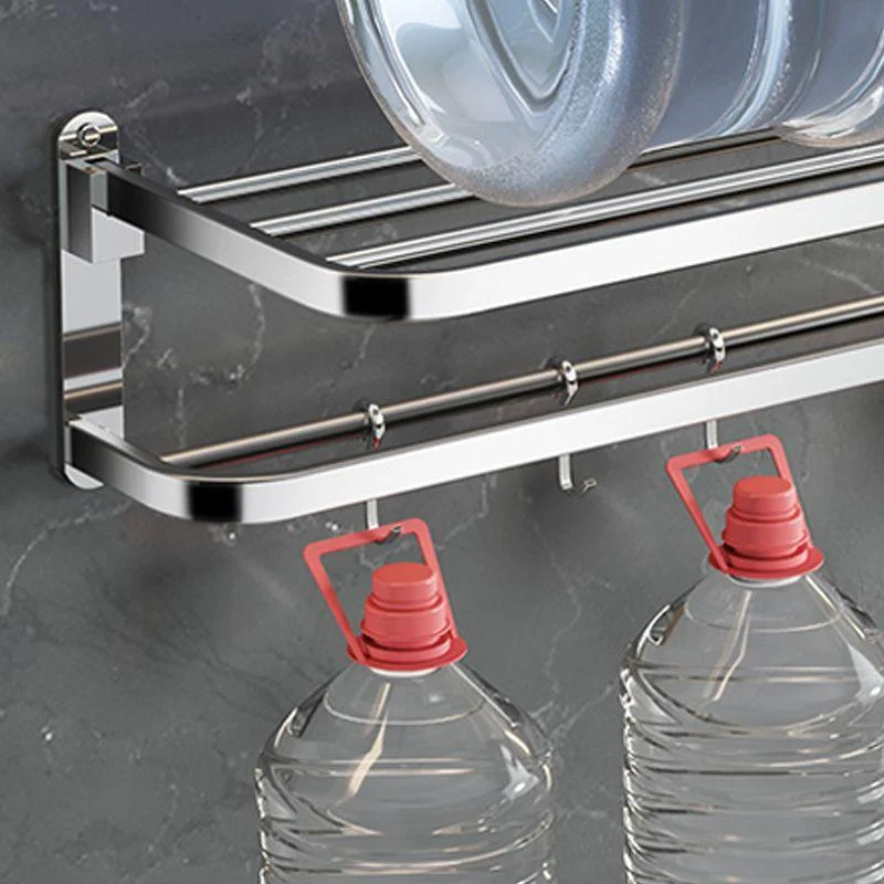 Polished Chrome Modern Bathroom Accessory Set in Stainless with Bath Shelf/Towel Bar -Bathlova