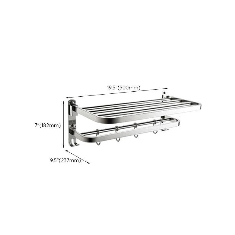 Polished Chrome Modern Bathroom Accessory Set in Stainless with Bath Shelf/Towel Bar -Bathlova