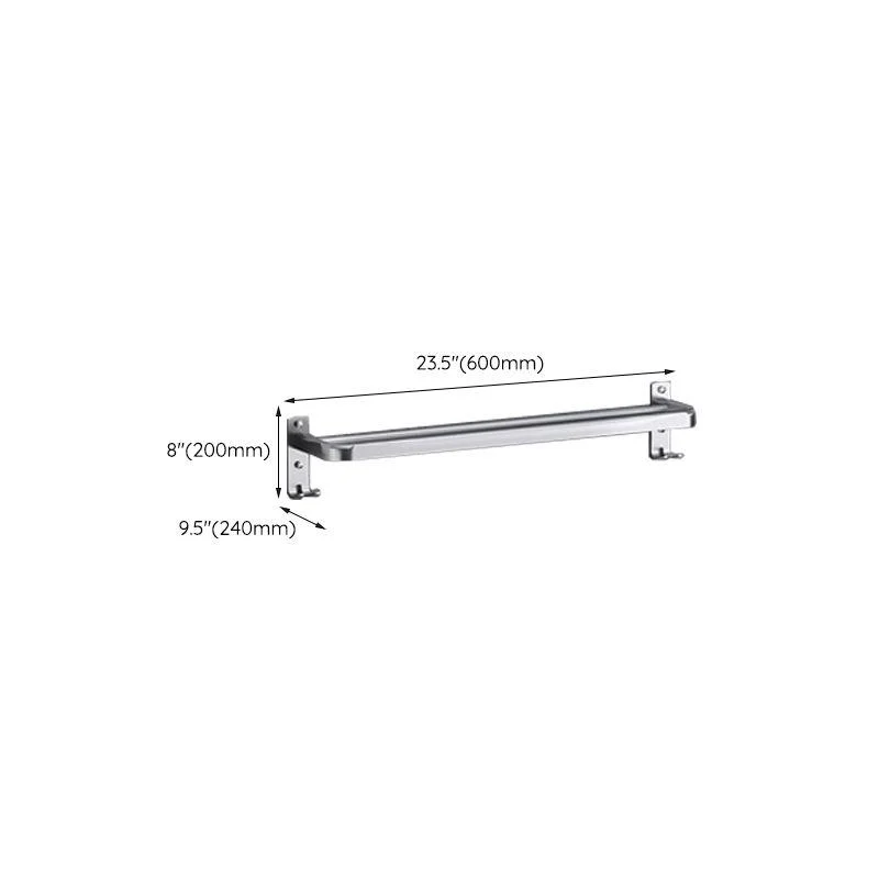 Polished Chrome Modern Bathroom Accessory Set in Stainless with Bath Shelf/Towel Bar -Bathlova