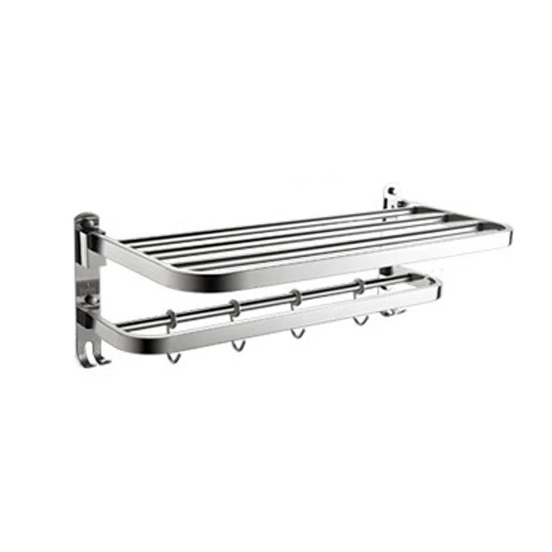 Polished Chrome Modern Bathroom Accessory Set in Stainless with Bath Shelf/Towel Bar -Bathlova