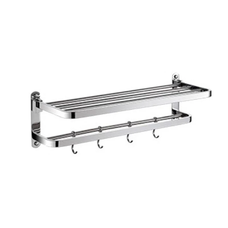 Polished Chrome Modern Bathroom Accessory Set in Stainless with Bath Shelf/Towel Bar -Bathlova