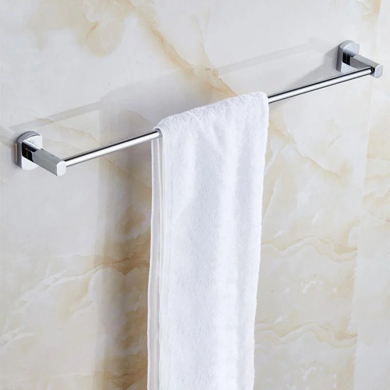 Polished Chrome Modern Bathroom Accessory Set Silver Towel Bar/Bath Shelf -Bathlova