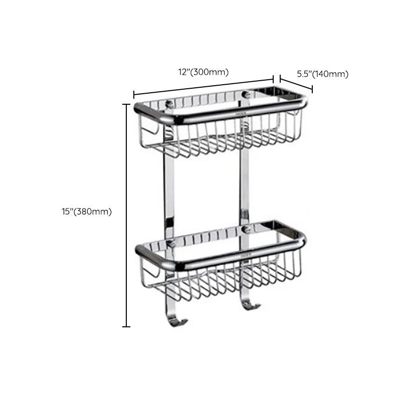 Polished Chrome Modern Bathroom Accessory Set Silver Towel Bar/Bath Shelf -Bathlova