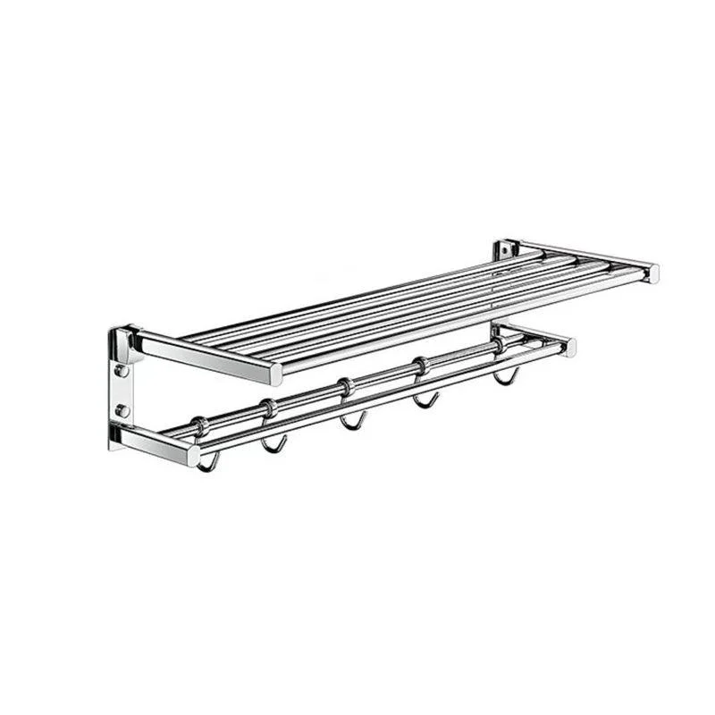 Polished Chrome Modern Bathroom Accessory Set Silver Towel Bar/Bath Shelf -Bathlova