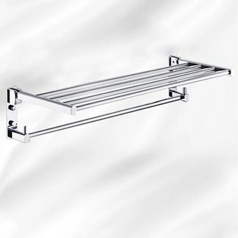 Polished Chrome Modern Bathroom Accessory Set Silver Towel Bar/Bath Shelf -Bathlova