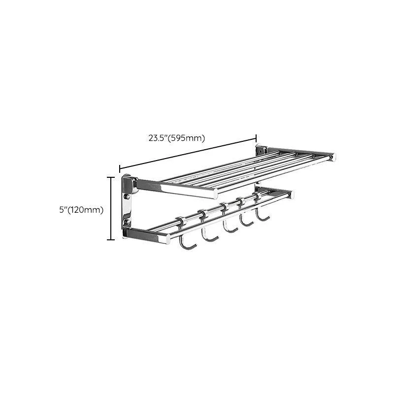 Polished Chrome Modern Bathroom Accessory Set Silver Towel Bar/Bath Shelf -Bathlova