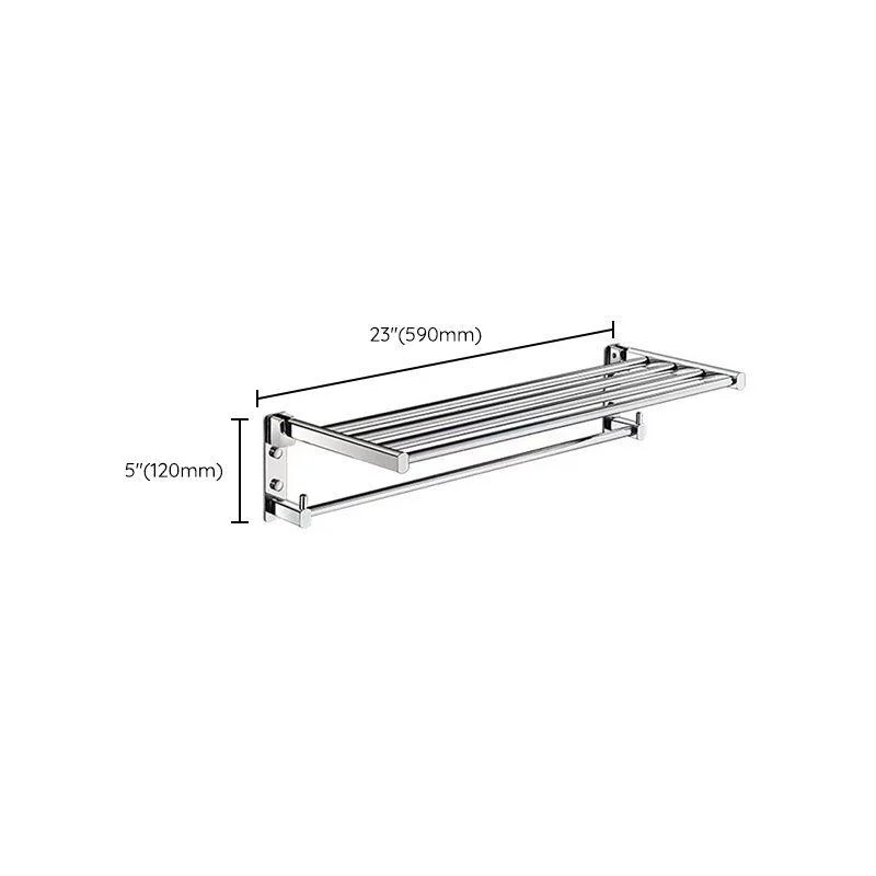 Polished Chrome Modern Bathroom Accessory Set Silver Towel Bar/Bath Shelf -Bathlova