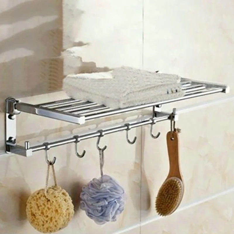 Polished Chrome Modern Bathroom Accessory Set Silver Towel Bar/Bath Shelf -Bathlova