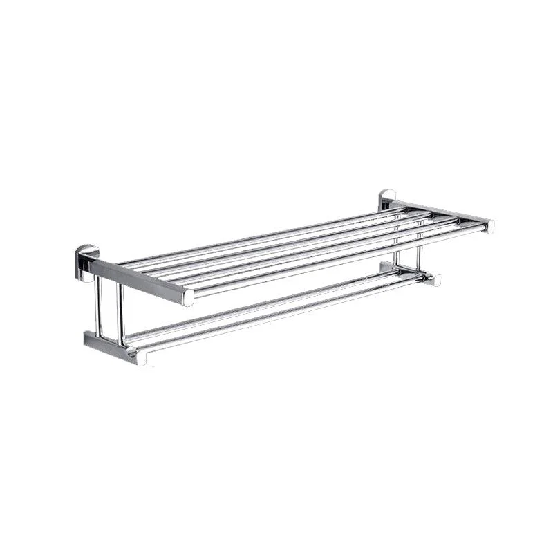 Polished Chrome Modern Bathroom Accessory Set Silver Towel Bar/Bath Shelf -Bathlova