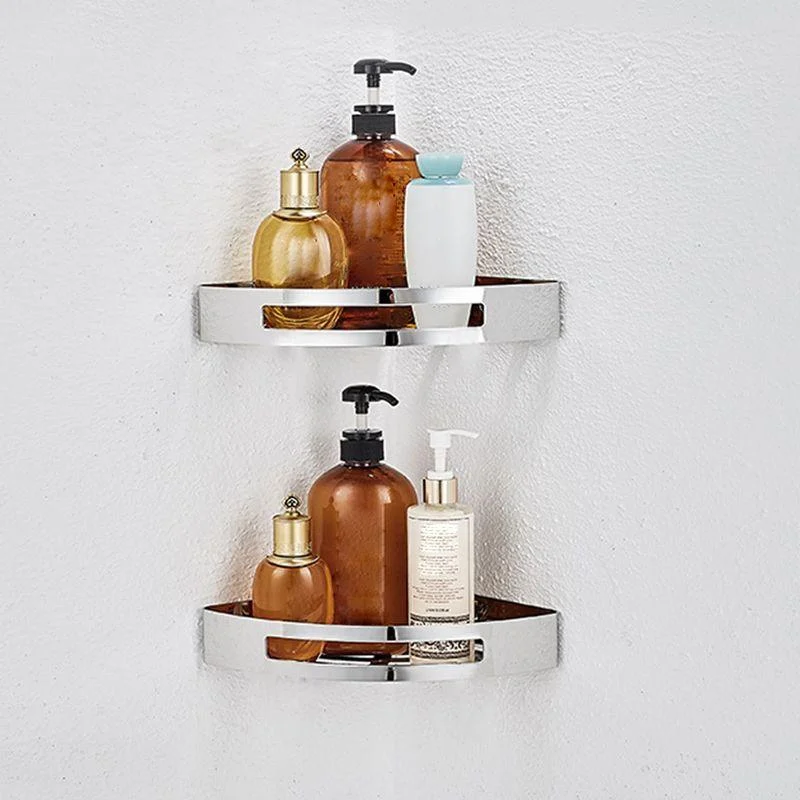 Polished Chrome Modern Bathroom Accessory Set Stainless Steel Triangle Bath Shelf -Bathlova