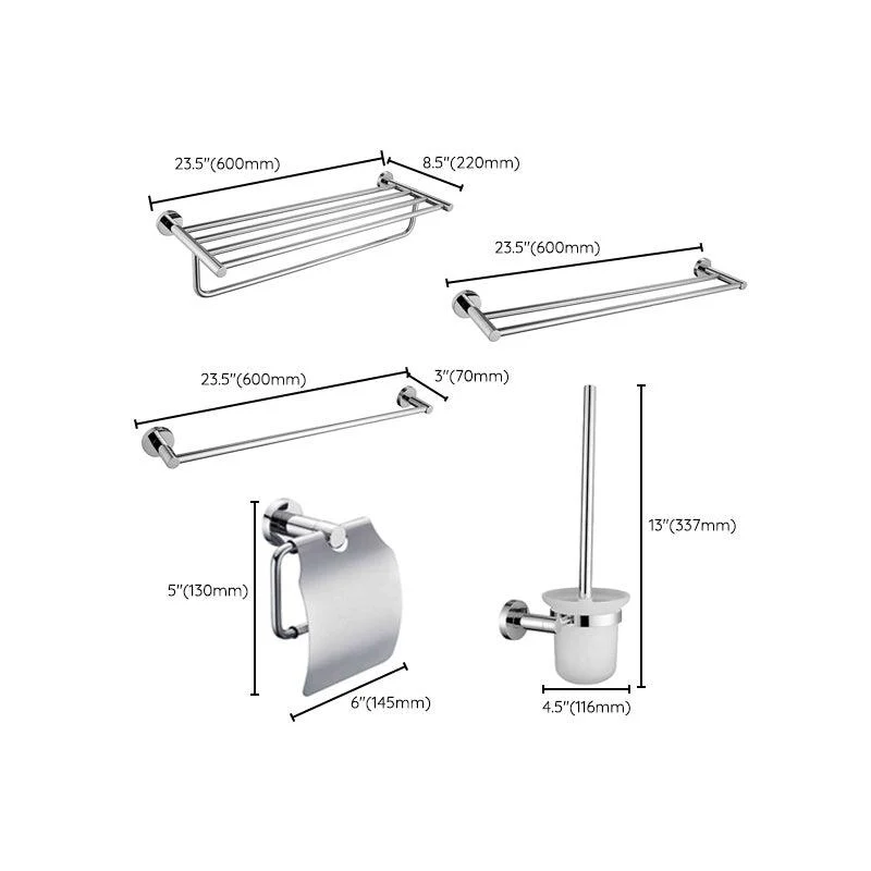 Polished Chrome Modern Bathroom Accessory Set with Towel Bar/Paper Holder -Bathlova