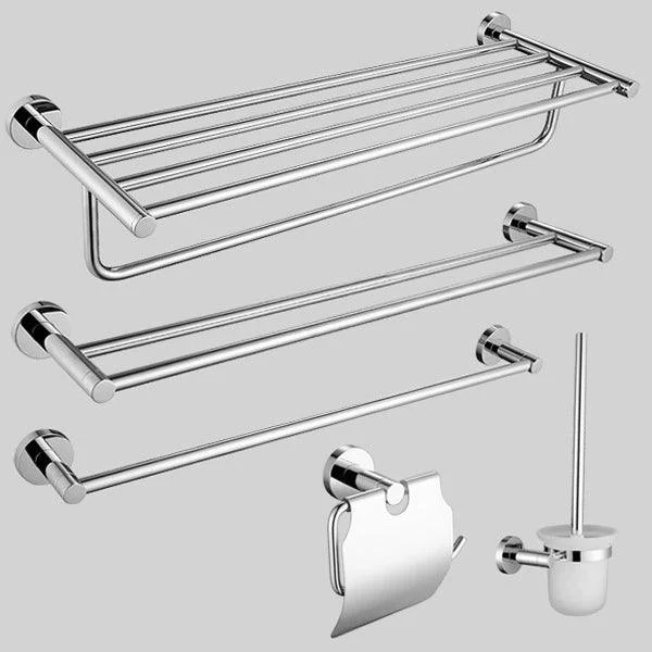 Polished Chrome Modern Bathroom Accessory Set with Towel Bar/Paper Holder -Bathlova