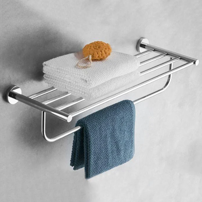 Polished Chrome Modern Bathroom Accessory Set with Towel Bar/Paper Holder -Bathlova