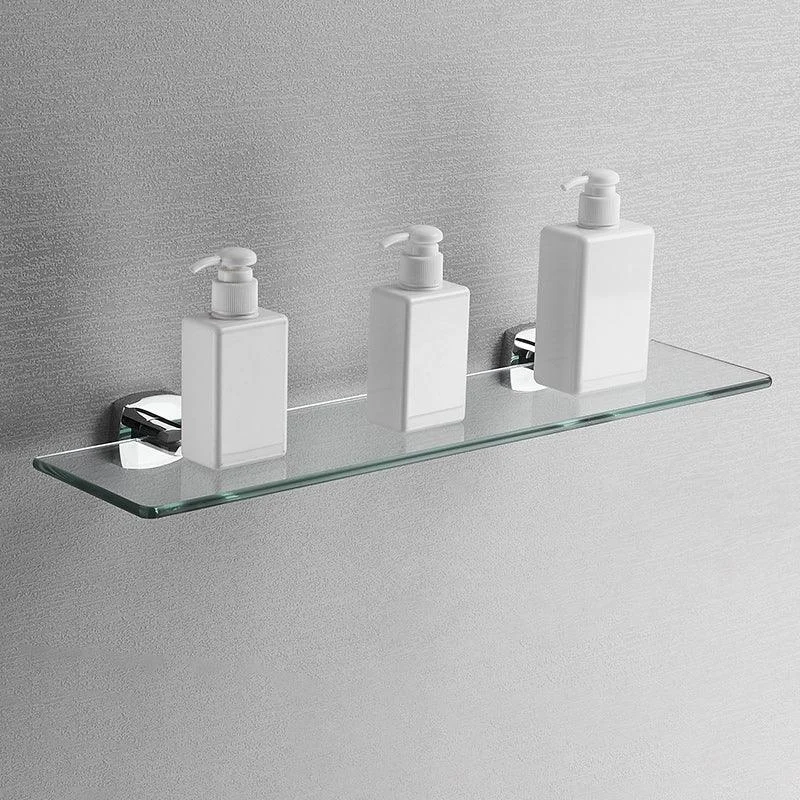 Polished Chrome Modernism Bathroom Accessory Set Bath Shelf/ Towel Bar/Robe Hooks Included -Bathlova