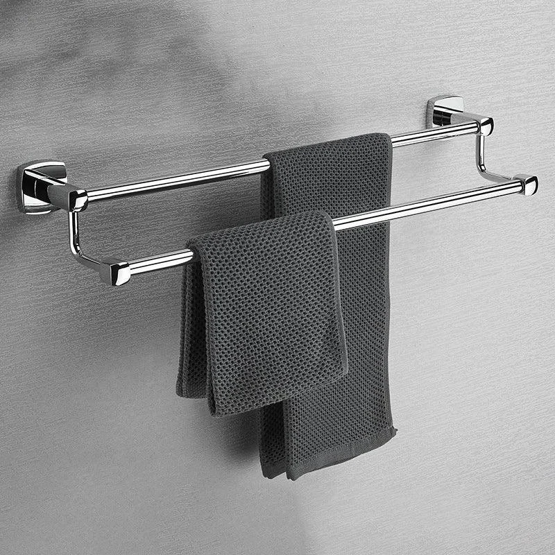 Polished Chrome Modernism Bathroom Accessory Set Bath Shelf/ Towel Bar/Robe Hooks Included -Bathlova