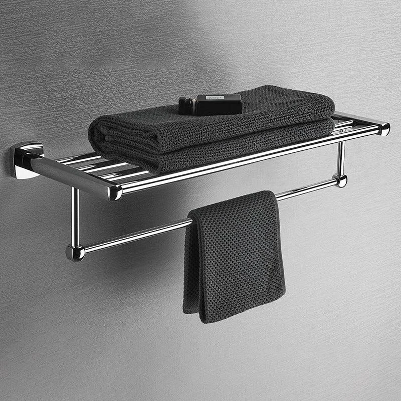 Polished Chrome Modernism Bathroom Accessory Set Bath Shelf/ Towel Bar/Robe Hooks Included -Bathlova