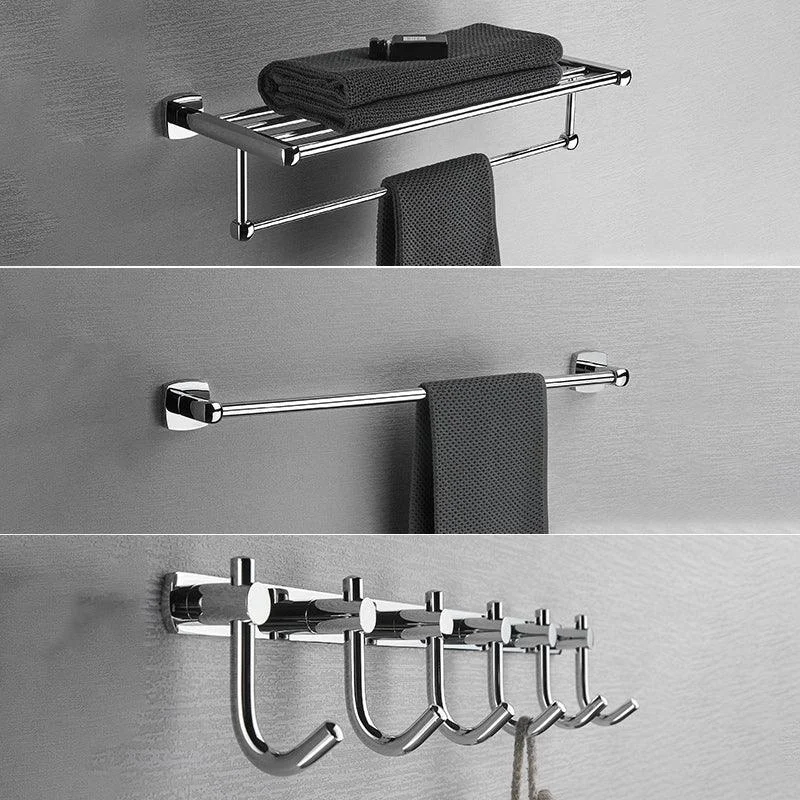 Polished Chrome Modernism Bathroom Accessory Set Bath Shelf/ Towel Bar/Robe Hooks Included -Bathlova