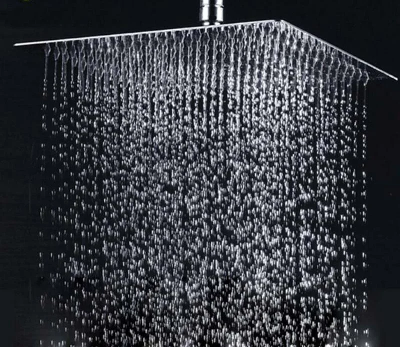 Polished Chrome Square Shaped Bathroom Rainfall Shower Head -Bathlova