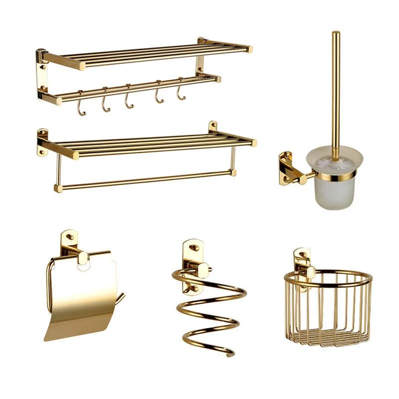 Polished Gold 4 Piece Bathroom Accessory Set Brass Bathroom Hardware -Bathlova