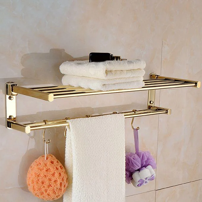 Polished Gold 4 Piece Bathroom Accessory Set Brass Bathroom Hardware -Bathlova