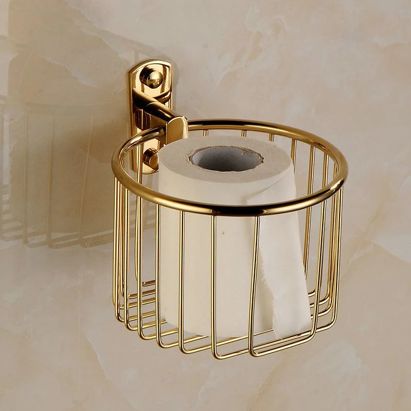 Polished Gold 4 Piece Bathroom Accessory Set Brass Bathroom Hardware -Bathlova