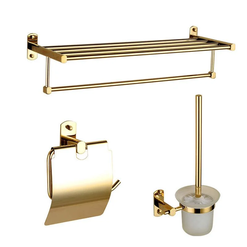 Polished Gold 4 Piece Bathroom Accessory Set Brass Bathroom Hardware -Bathlova