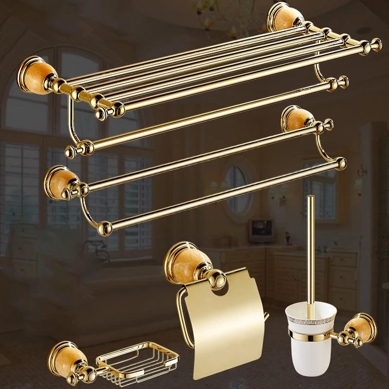 Polished Gold Bathroom Set Metal Bathroom Accessories Hardware Set -Bathlova