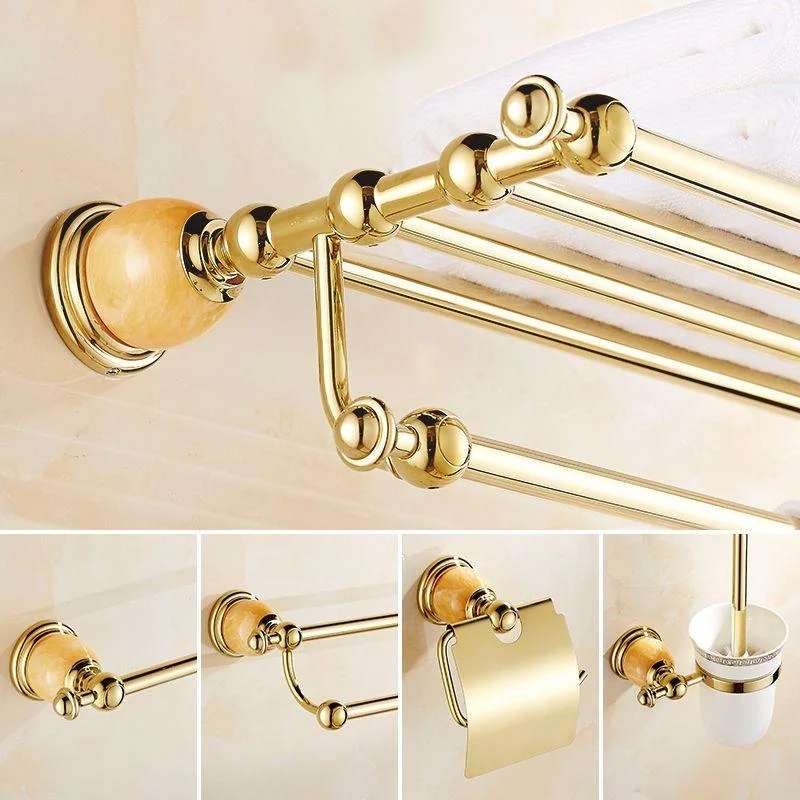 Polished Gold Bathroom Set Metal Bathroom Accessories Hardware Set -Bathlova