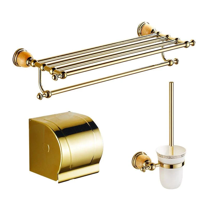 Polished Gold Bathroom Set Metal Bathroom Accessories Hardware Set -Bathlova