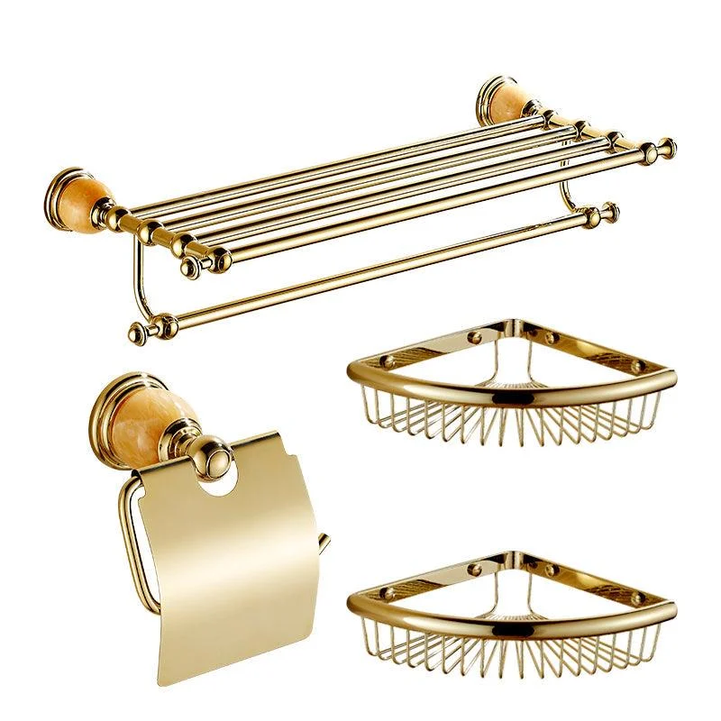 Polished Gold Bathroom Set Metal Bathroom Accessories Hardware Set -Bathlova