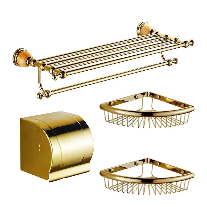 Polished Gold Bathroom Set Metal Bathroom Accessories Hardware Set -Bathlova