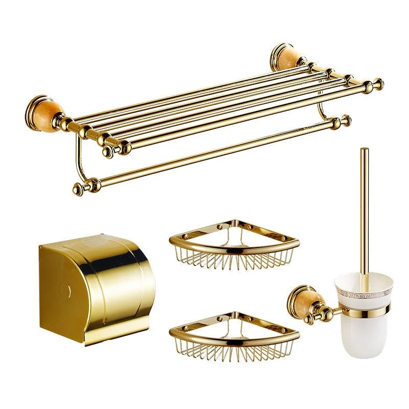 Polished Gold Bathroom Set Metal Bathroom Accessories Hardware Set -Bathlova