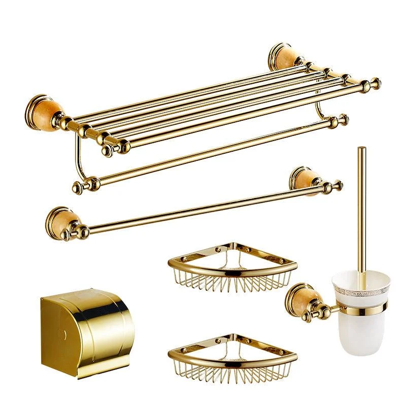 Polished Gold Bathroom Set Metal Bathroom Accessories Hardware Set -Bathlova