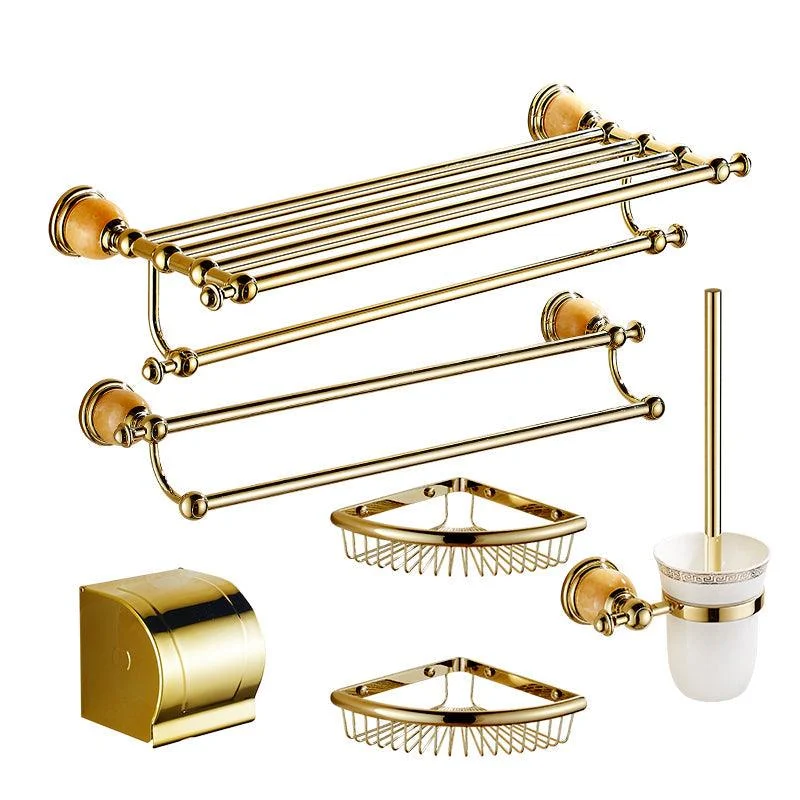 Polished Gold Bathroom Set Metal Bathroom Accessories Hardware Set -Bathlova