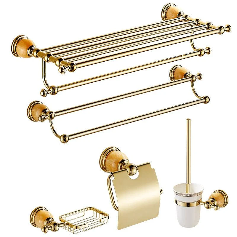 Polished Gold Bathroom Set Metal Bathroom Accessories Hardware Set -Bathlova