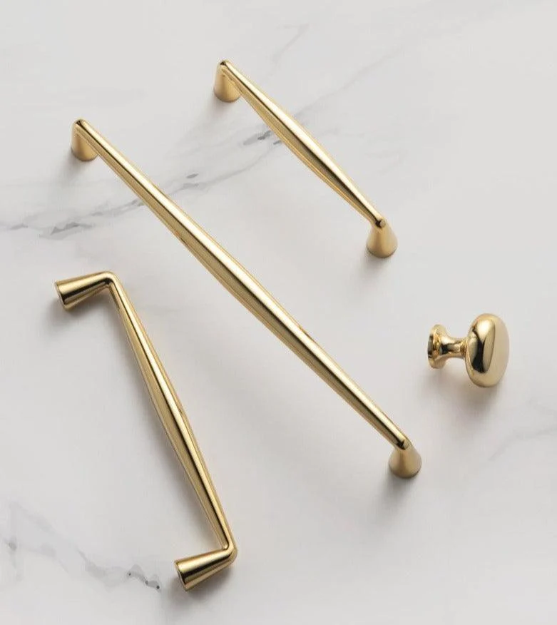 Polished Gold Cabinet and Drawer Handles -Bathlova