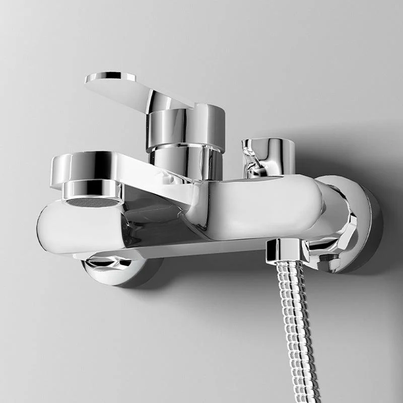 Popular Wall Mount Tub Tap Fixed Lever Handle Bath Filler Trim -Bathlova