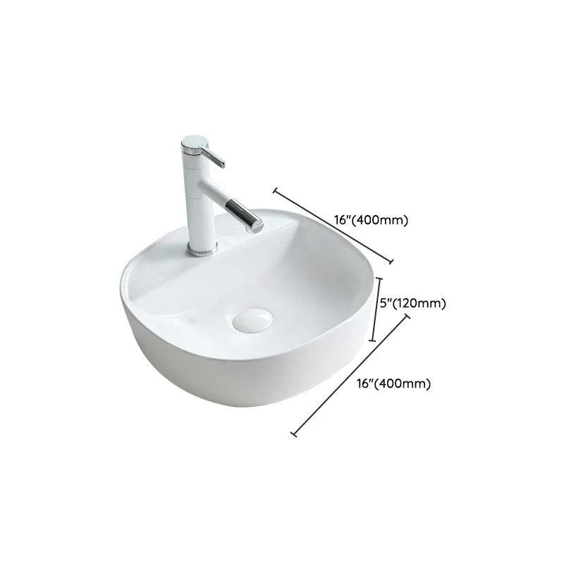 Porcelain Bathroom Sink Contemporary Simple Vessel Bathroom Sink -Bathlova