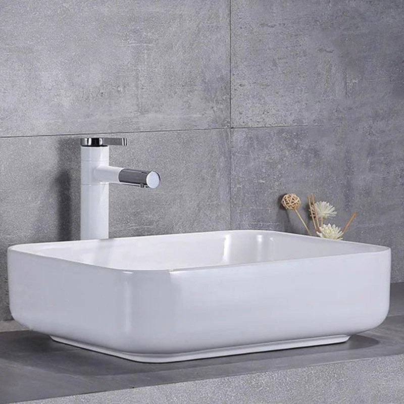 Porcelain Bathroom Sink Contemporary Simple Vessel Bathroom Sink -Bathlova