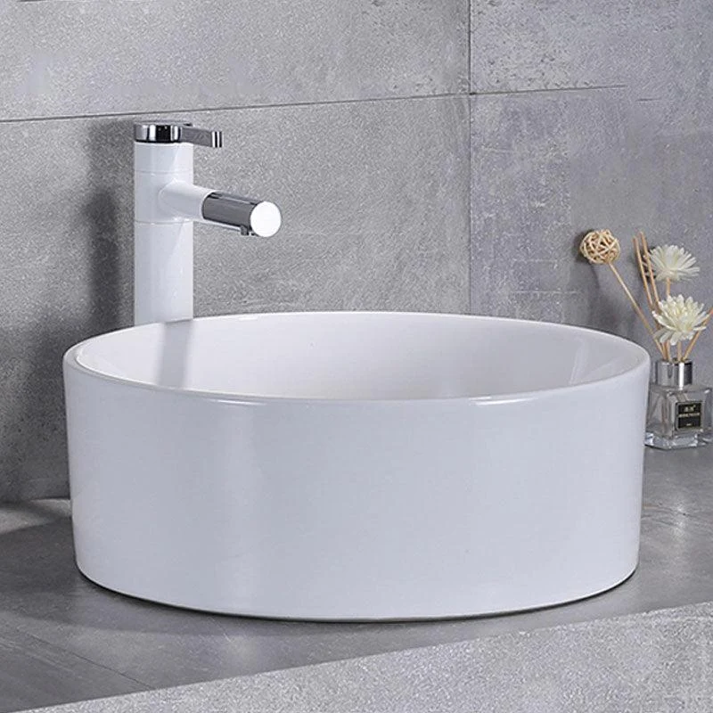 Porcelain Bathroom Sink Contemporary Simple Vessel Bathroom Sink -Bathlova