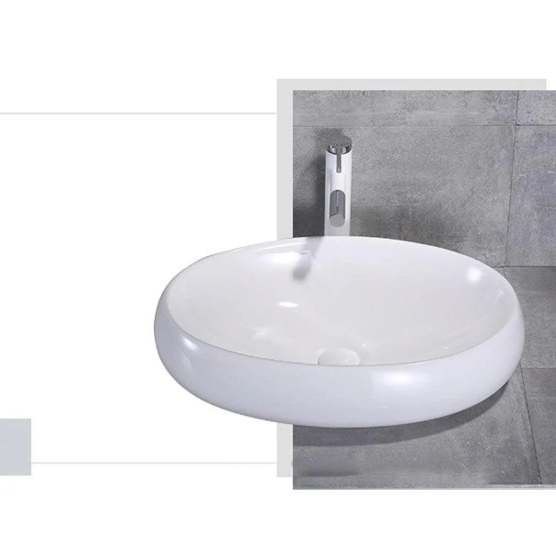 Porcelain Bathroom Sink Contemporary Simple Vessel Bathroom Sink -Bathlova