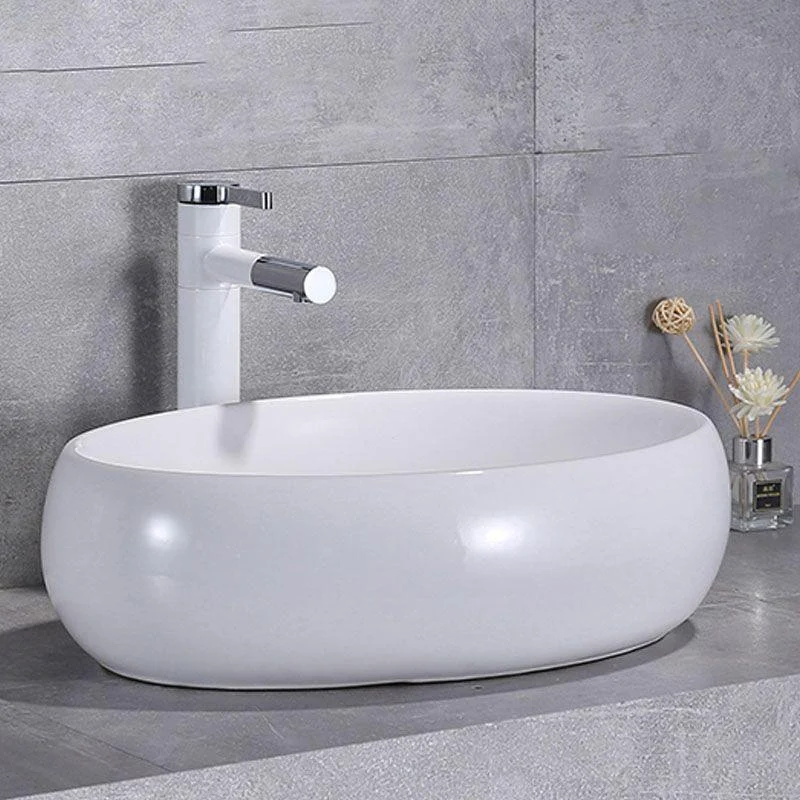 Porcelain Bathroom Sink Contemporary Simple Vessel Bathroom Sink -Bathlova