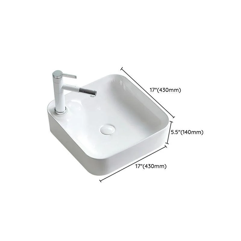 Porcelain Bathroom Sink Contemporary Simple Vessel Bathroom Sink -Bathlova