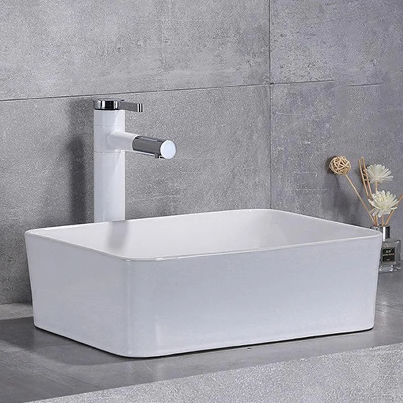 Porcelain Bathroom Sink Contemporary Simple Vessel Bathroom Sink -Bathlova