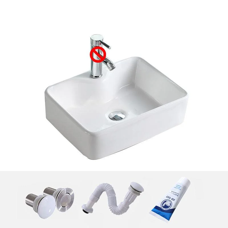 Porcelain Bathroom Sink Contemporary Simple Vessel Bathroom Sink -Bathlova