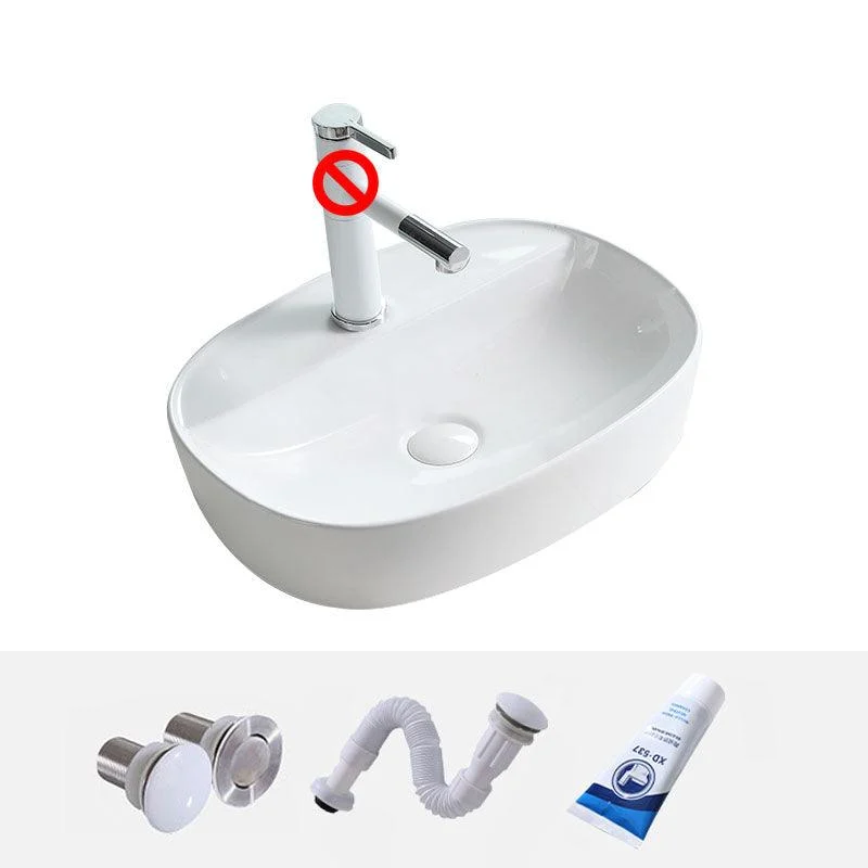 Porcelain Bathroom Sink Contemporary Simple Vessel Bathroom Sink -Bathlova