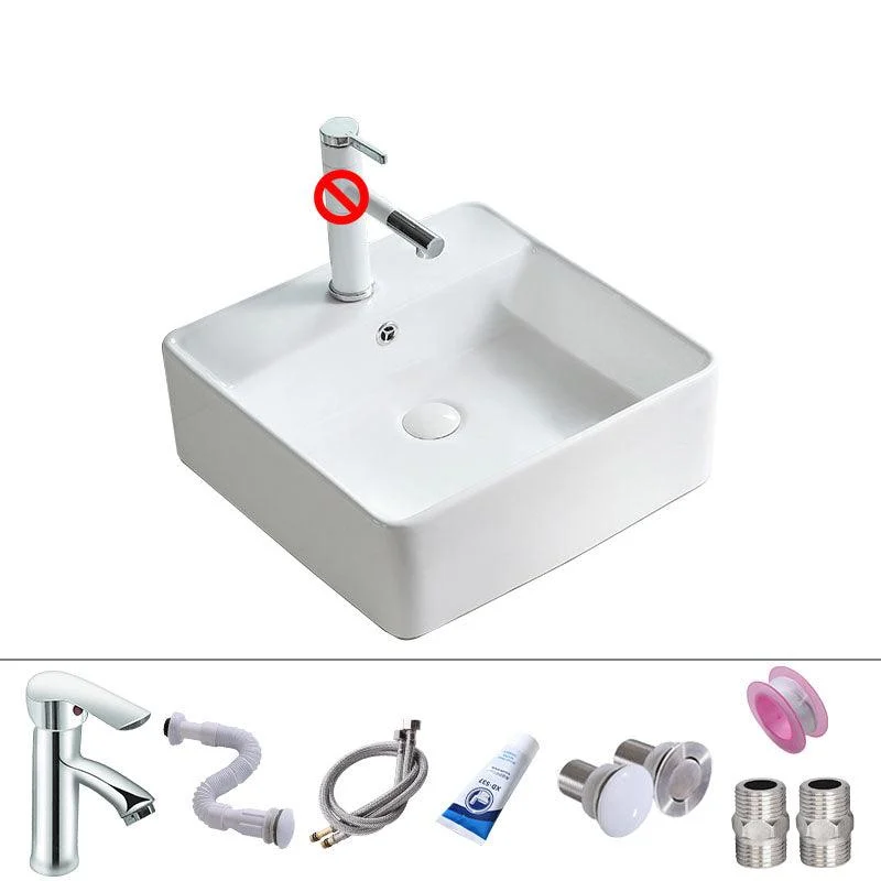 Porcelain Bathroom Sink Contemporary Simple Vessel Bathroom Sink -Bathlova