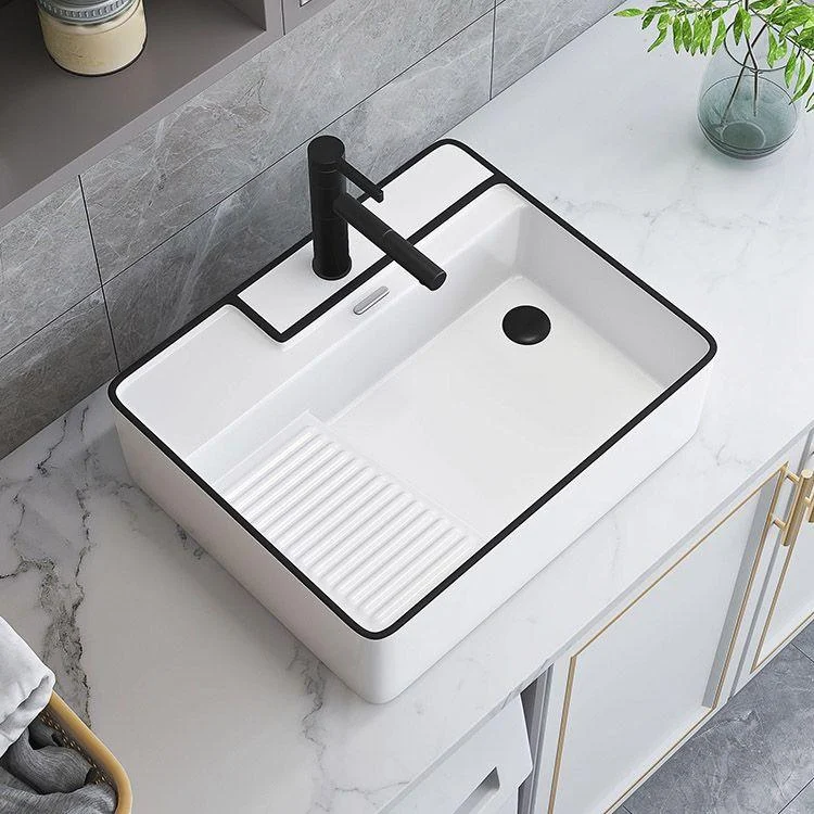 Porcelain Trough Bathroom Sink Traditional Trough Bathroom Sink With Basin -Bathlova