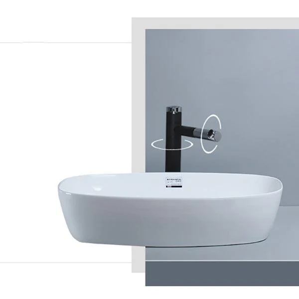 Porcelain Trough Sink Modern Simple Trough Bathroom Sink with Tap Included -Bathlova