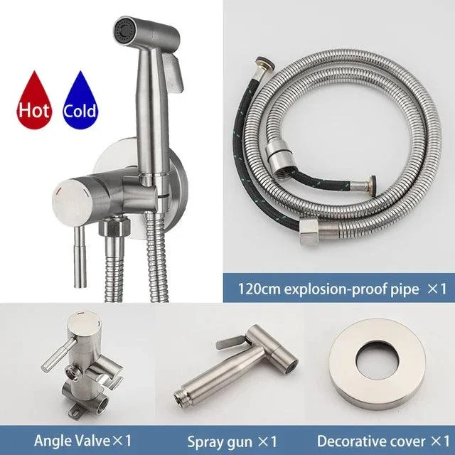 Portable Bidet Sprayer Set Bidet Tap Stainless Steel Bidet Tap -Bathlova